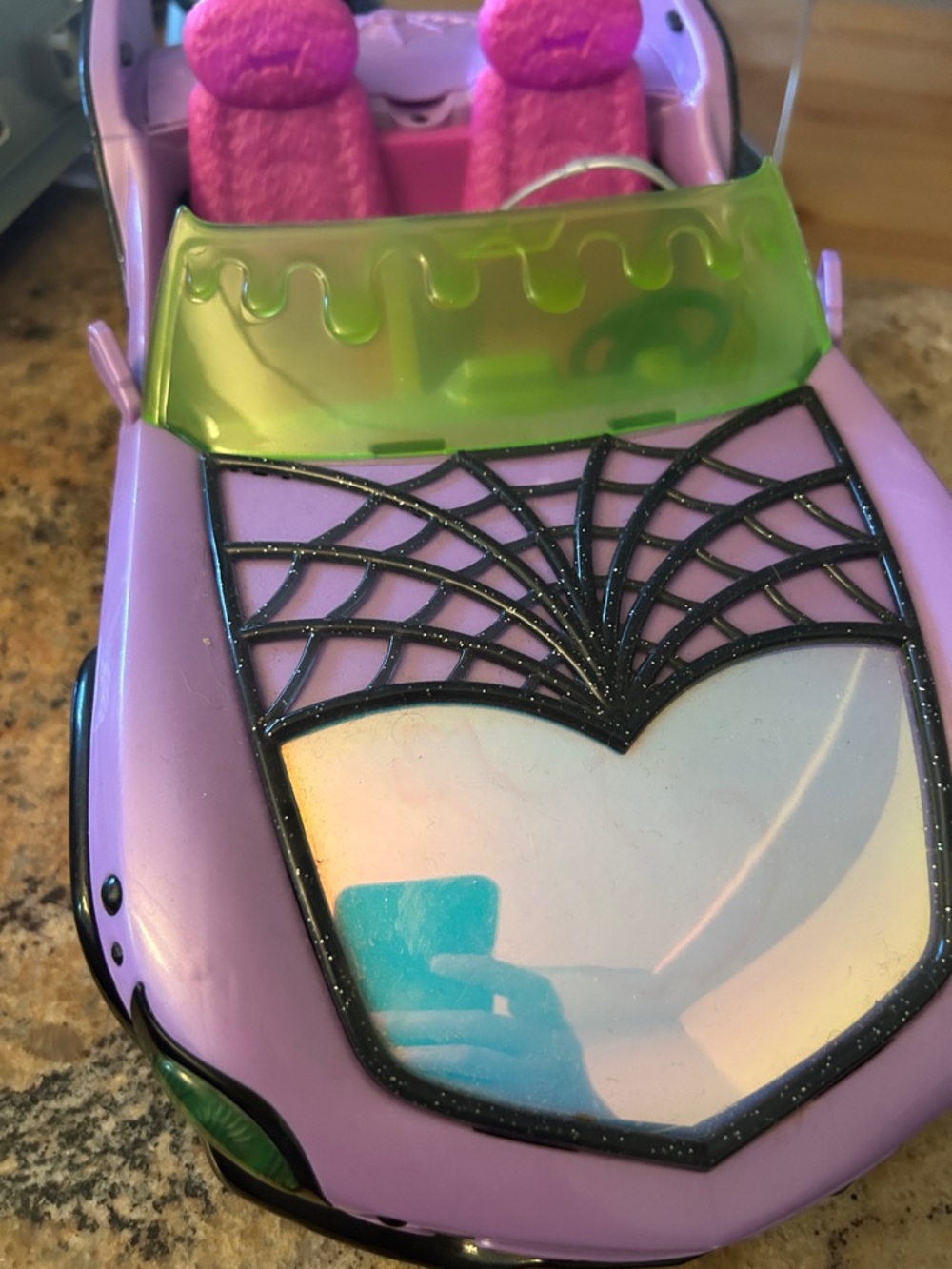 monster high Purple Convertible Toy Car with Green Windshield